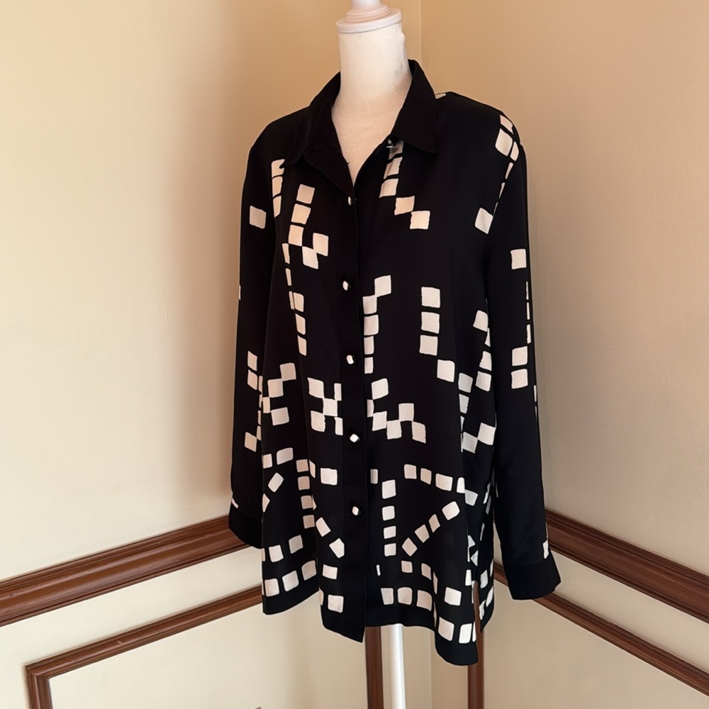 Vintage Peter Popovitch Graphic Button Down Blouse